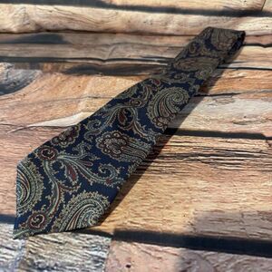 Wembley Pure Silk Tie Mens Blue Red Gold Paisley Vintage Classic Necktie 3.5 W